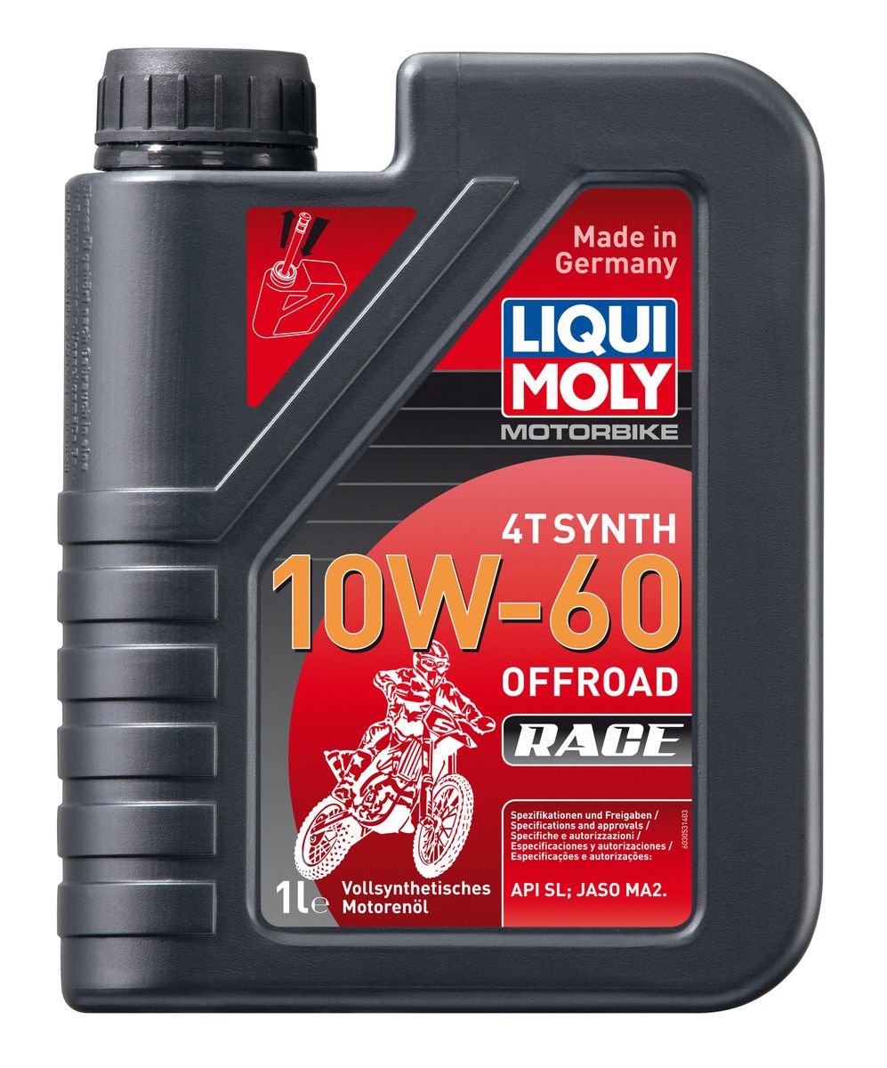 фото Масло моторное Liqui Moly "Motorbike 4T Synth Offroad Race", синтетическое, 10W-60, 1 л