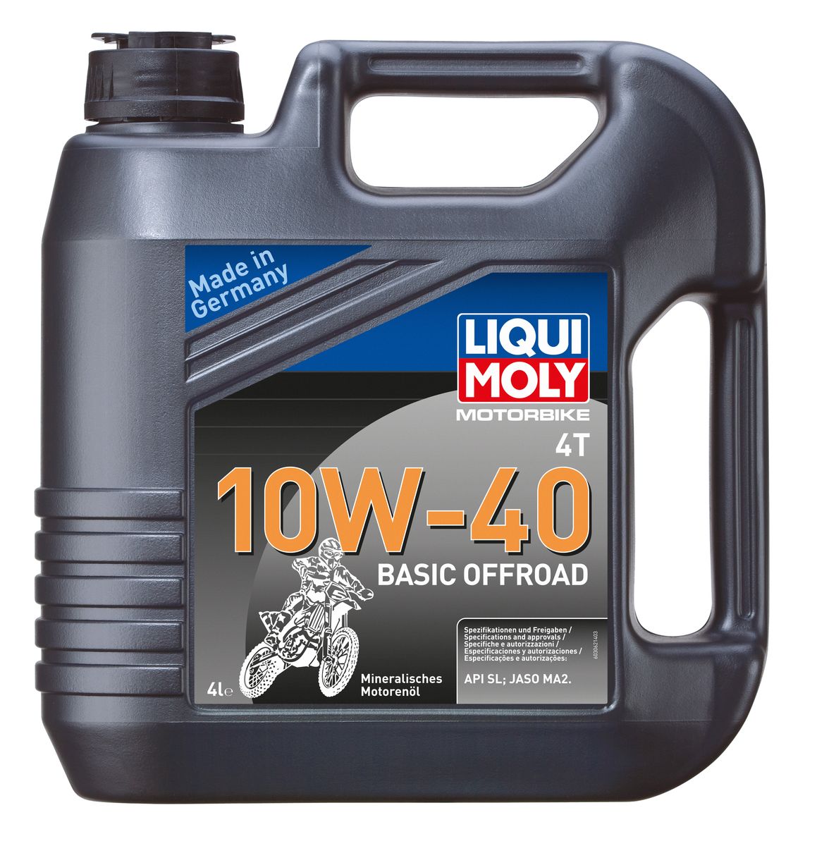 фото Масло моторное Liqui Moly "Motorbike 4T Basic Offroad", минеральное, 10W-40, 4 л