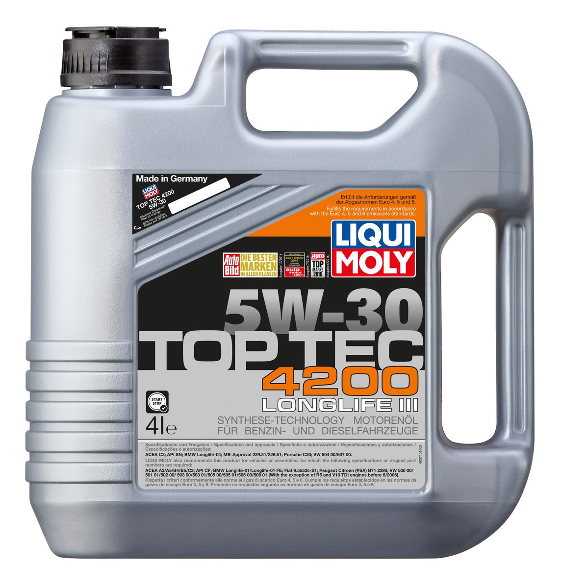 фото Масло моторное Liqui Moly "Top Tec 4200", НС-синтетическое, 5W-30, 4 л