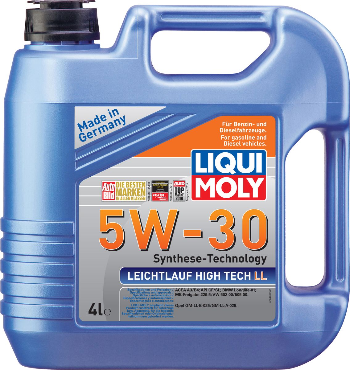Масло моторное Liqui Moly "Leichtlauf High Tech LL", НС-синтетическое, 5W-30, 4 л