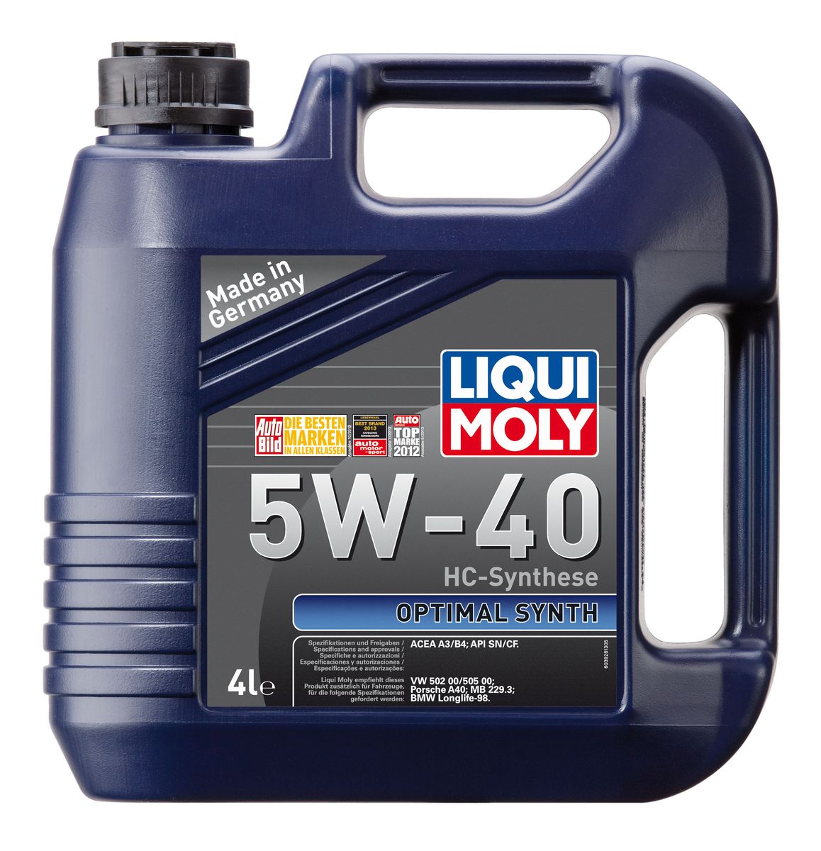 фото Масло моторное Liqui Moly "Optimal Synth", НС-синтетическое, 5W-40, 4 л