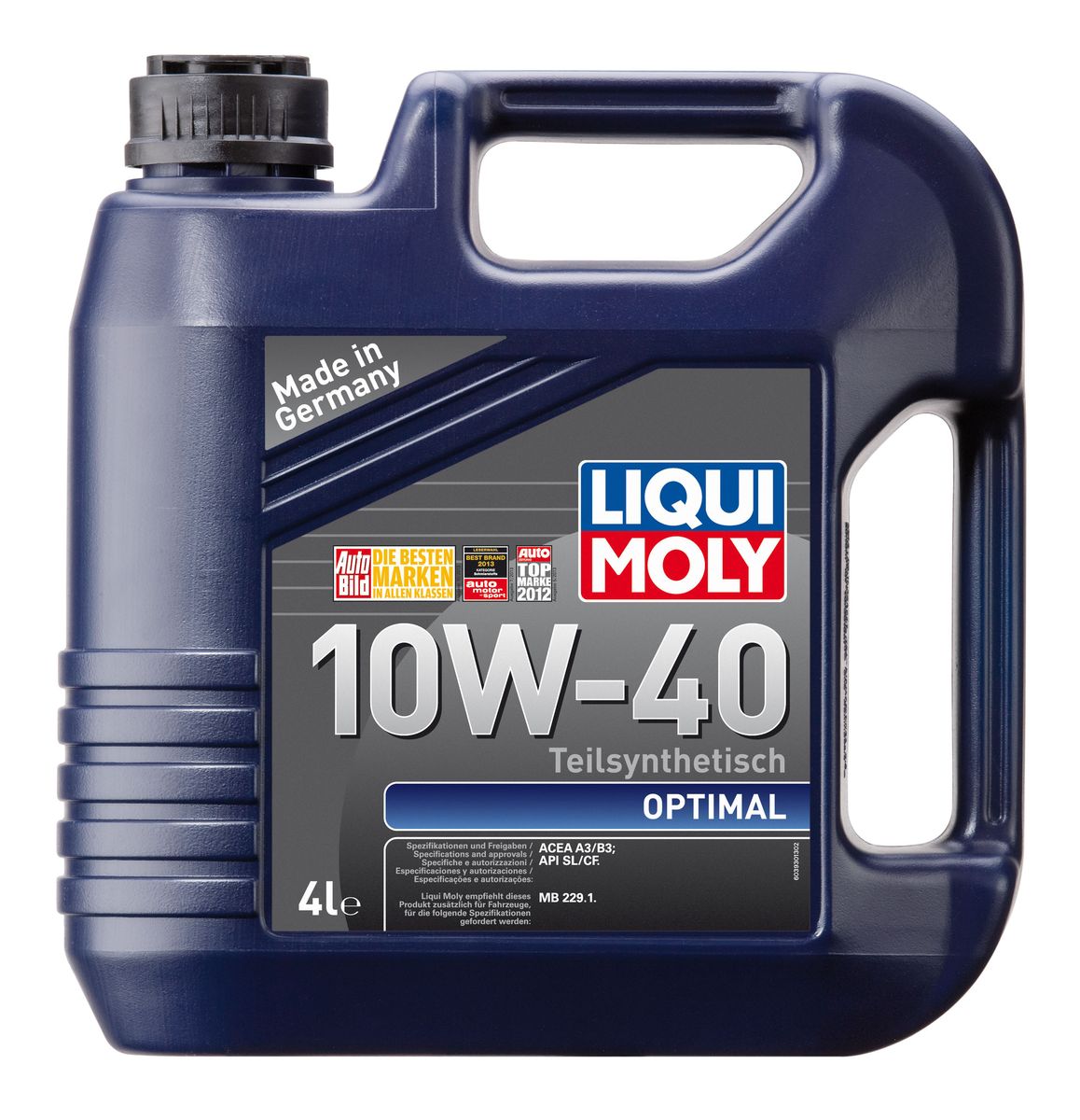 фото Масло моторное Liqui Moly "Optimal", полусинтетическое, 10W-40, 4 л