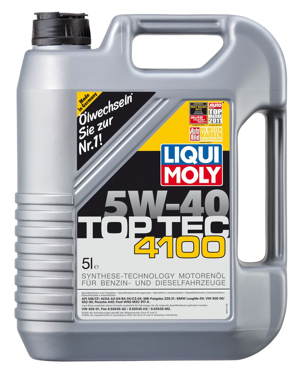 фото Масло моторное Liqui Moly "Top Tec 4100", НС-синтетическое, 5W-40, 5 л