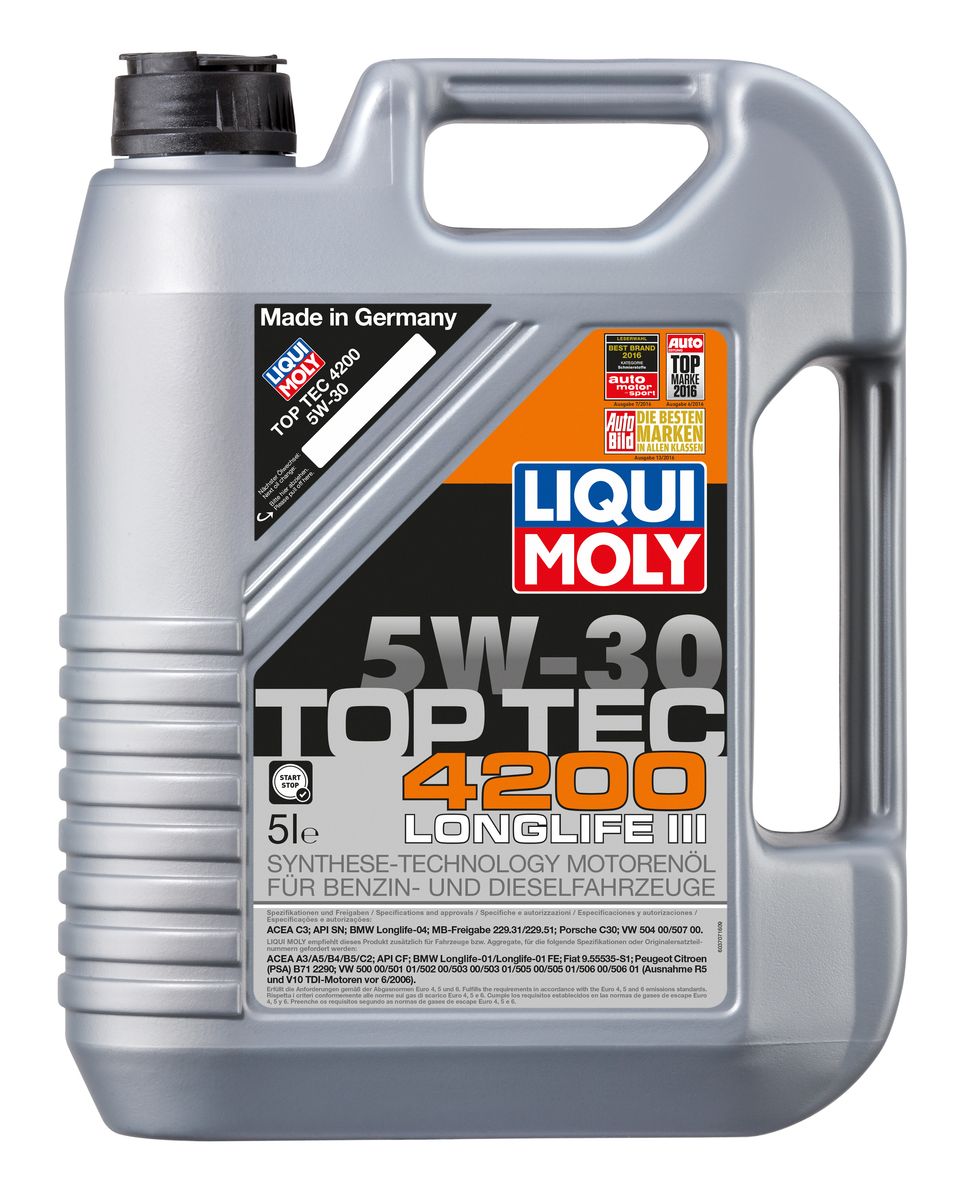 фото Масло моторное Liqui Moly "Top Tec 4200", НС-синтетическое, 5W-30, 5 л