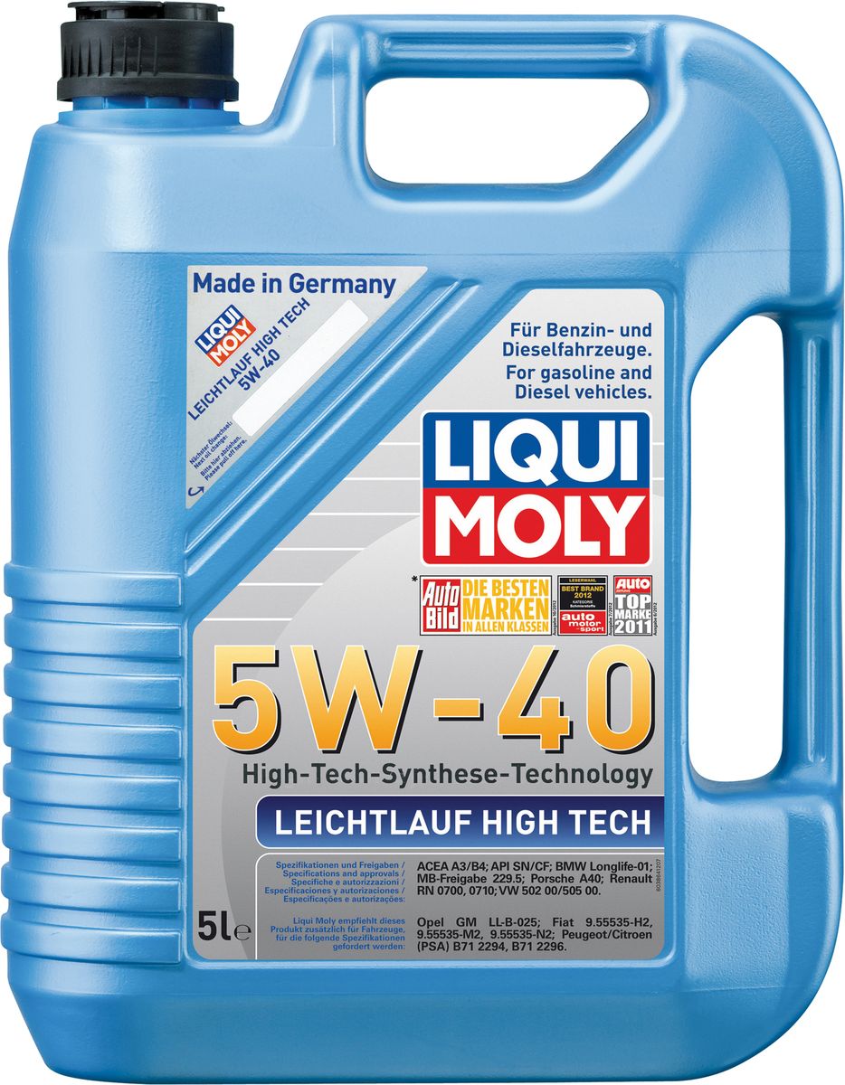 фото Масло моторное Liqui Moly "Leichtlauf High Tech", НС-синтетическое, 5W-40 , 5 л