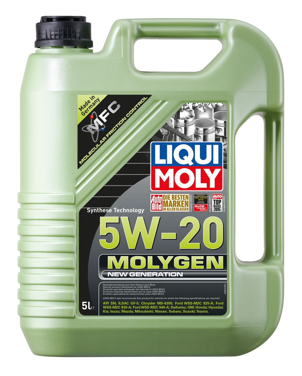 фото Масло моторное Liqui Moly "Molygen New Generation", НС-синтетическое, 5W-20, 5 л