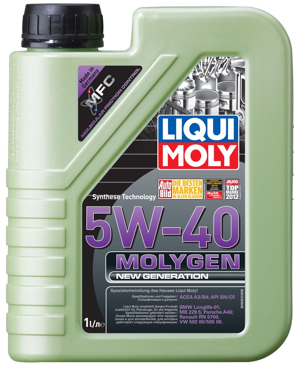 фото Масло моторное Liqui Moly "Molygen New Generation", НС-синтетическое, 5W-40, 1 л