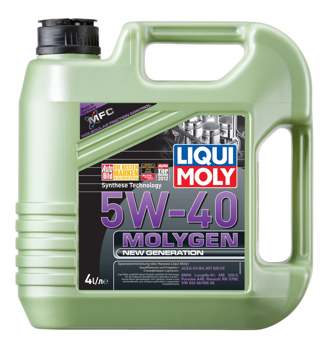 фото Масло моторное Liqui Moly "Molygen New Generation", НС-синтетическое, 5W-40, 4 л