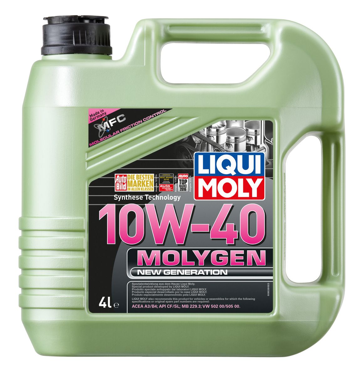 фото Масло моторное Liqui Moly "Molygen New Generation", НС-синтетическое, 10W-40, 4 л