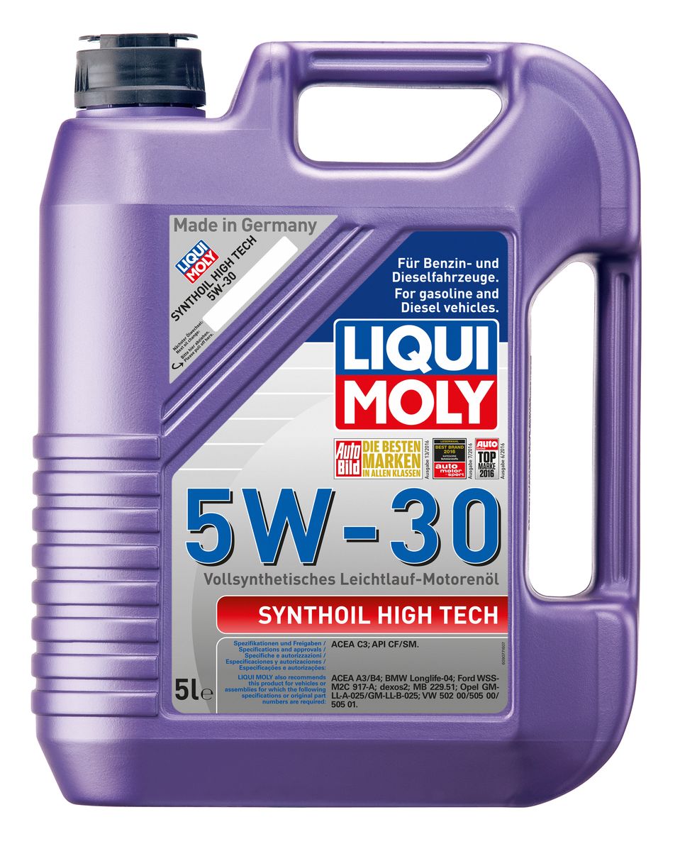 Масло моторное Liqui Moly "Synthoil High Tech", синтетическое, 5W-30, 5 л