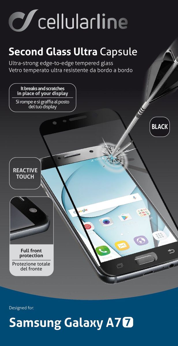 фото Cellular Line защитное стекло для Samsung Galaxy A7 (2017), Black