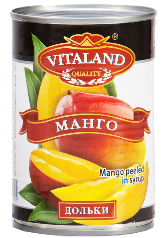 Vitaland манго дольки, 425 мл