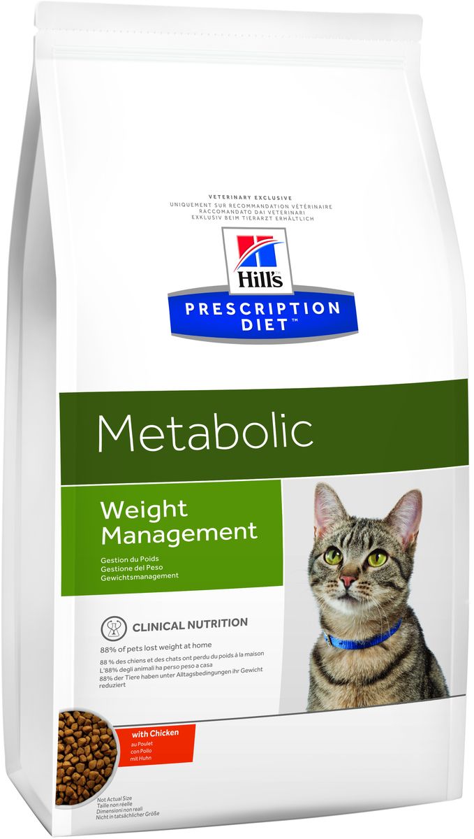 фото Корм сухой Hill's Prescription Diet Metabolic Weight Management для кошек для достижения и поддержания оптимального веса, с курицей, 1,5 кг