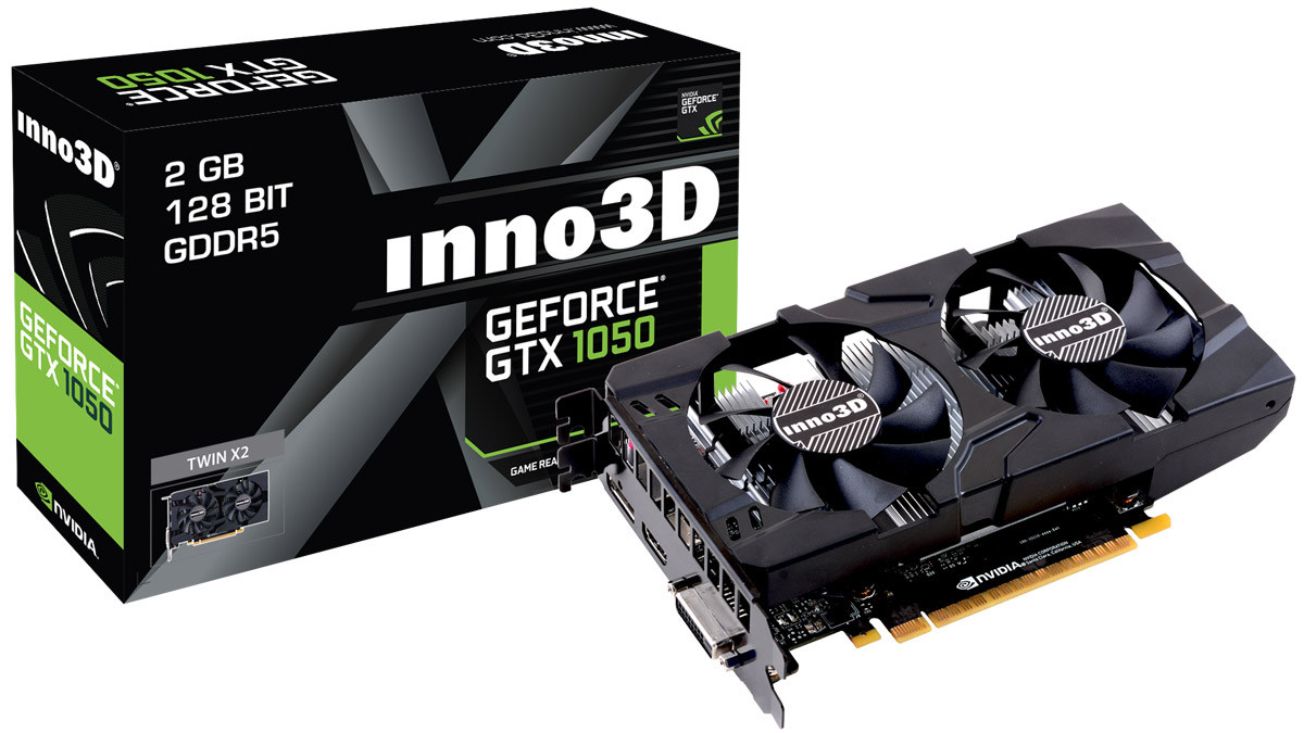 фото Видеокарта nVidia GeForce GTX1050 Inno3D Twin X2 PCI-E 2048Mb, N1050-1DDV-E5CM