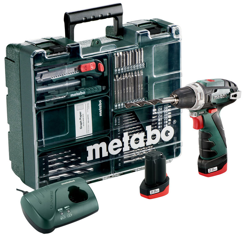 фото Дрель-шуруповерт аккумуляторная Metabo "PowerMaxx BS Basic", с комплектом аксессуаров