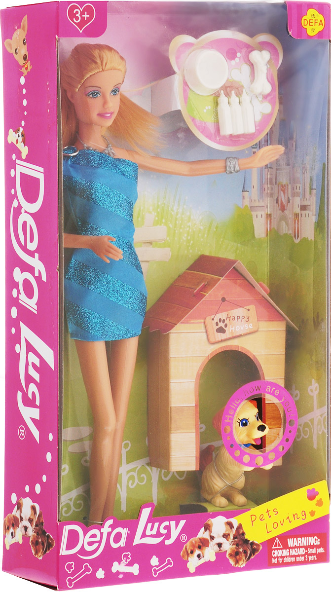 фото Defa Кукла Lucy с собачкой цвет платья синий Defa toys