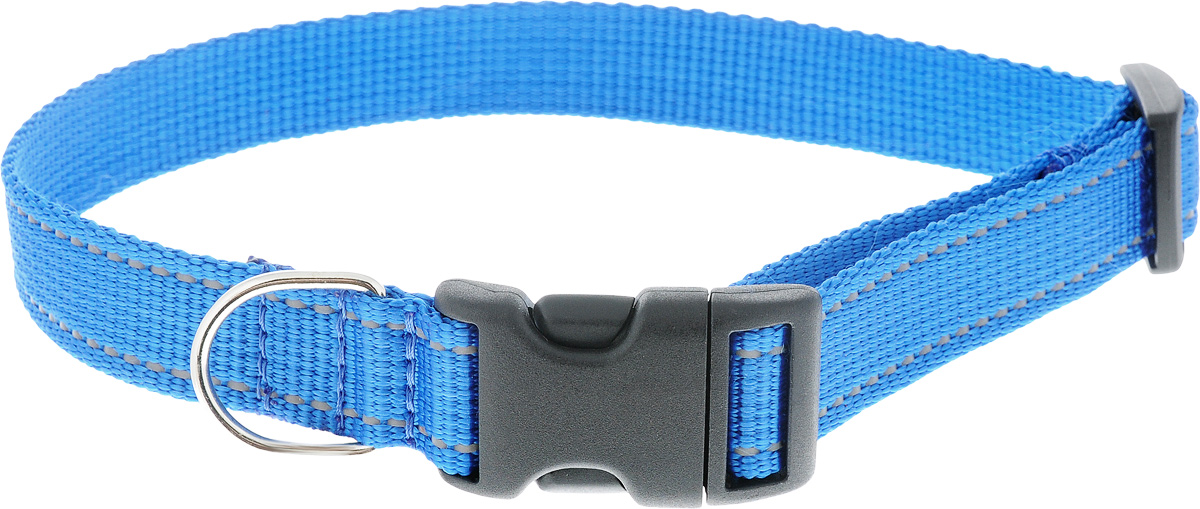 фото Ошейник для собак Аркон "Капрон", цвет: синий, ширина 2,5 см, обхват шеи 40-63 см