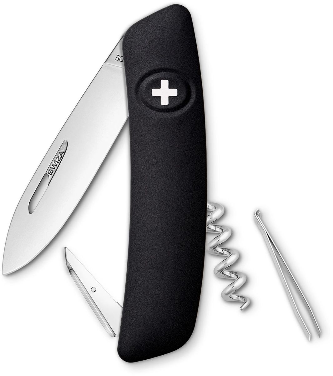 фото Нож швейцарский SWIZA "D01", цвет: черный, длина клинка 7,5 см