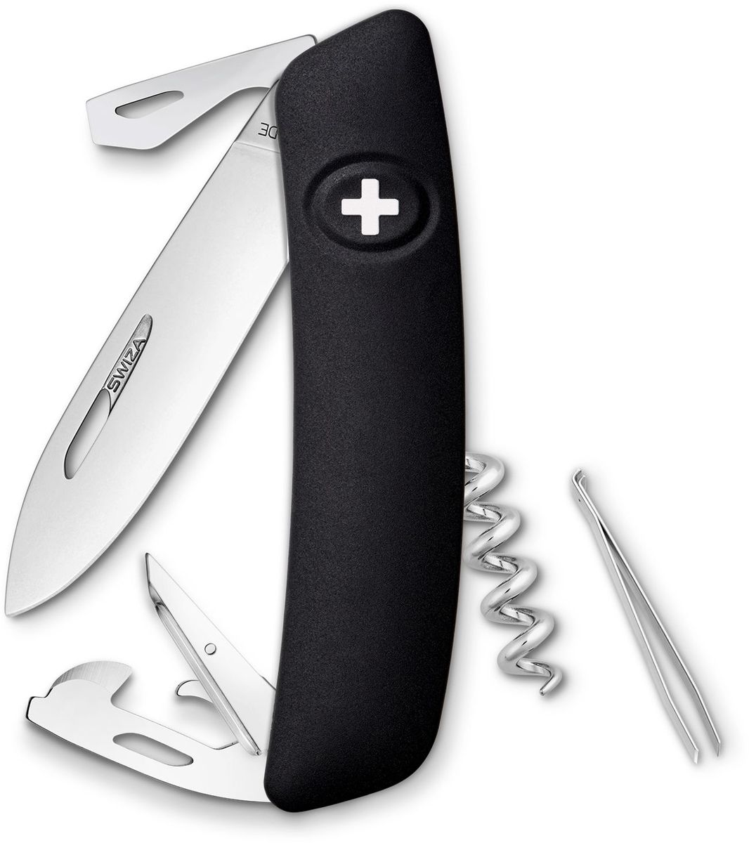 фото Нож швейцарский SWIZA "D03", цвет: черный, длина клинка 7,5 см