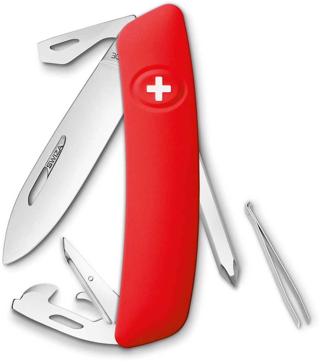 фото Нож швейцарский SWIZA "D04", цвет: красный, длина клинка 7,5 см