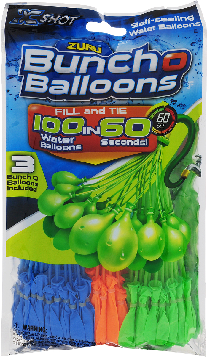 фото Zuru Водяное оружие Bunch O Balloons цвет синий оранжевый зеленый