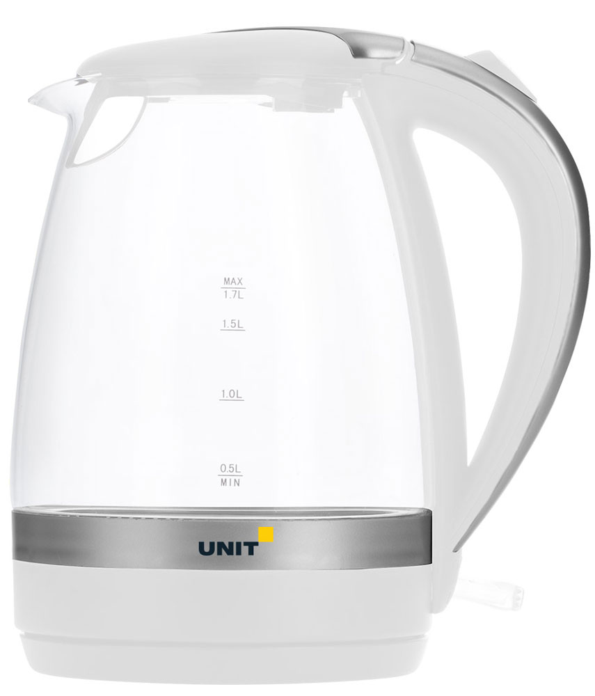 Купить электрический чайник Unit Unit UEK-254, Металл/стекло, белый по ...