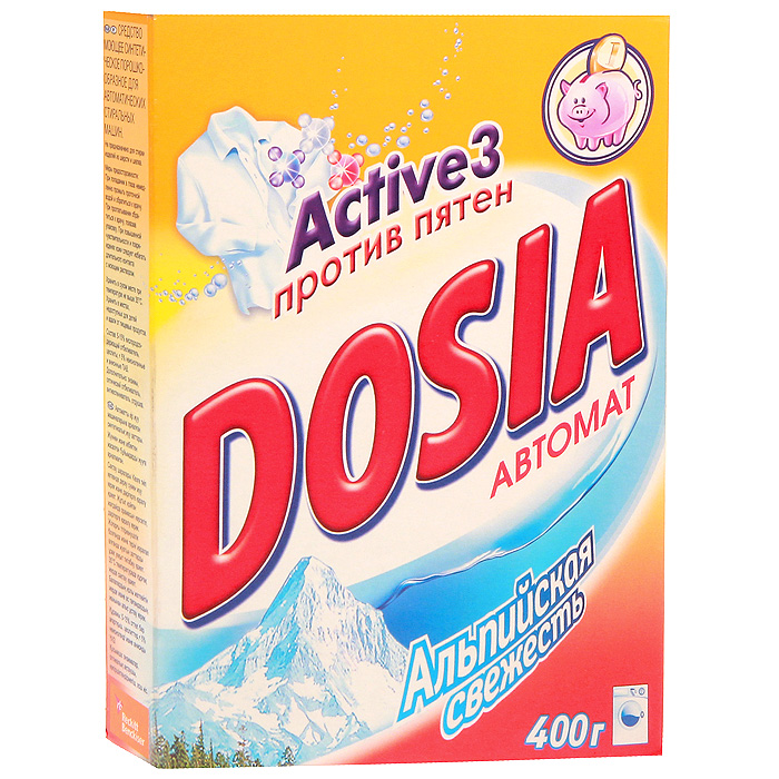 фото Стиральный порошок Dosia "Active 3", автомат, альпийская свежесть, 400 г