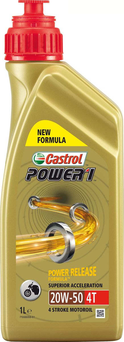 фото Масло моторное Castrol "Power", минеральное, 1 4T 20W-50, 1 л