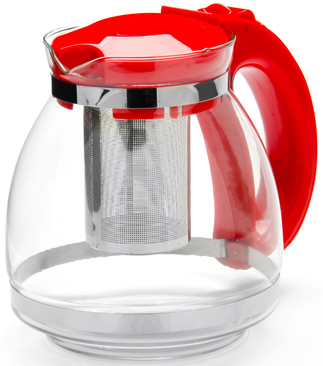фото Чайник заварочный "Mayer & Boch", с фильтром, цвет: красный, 1,5 л. 26170-1