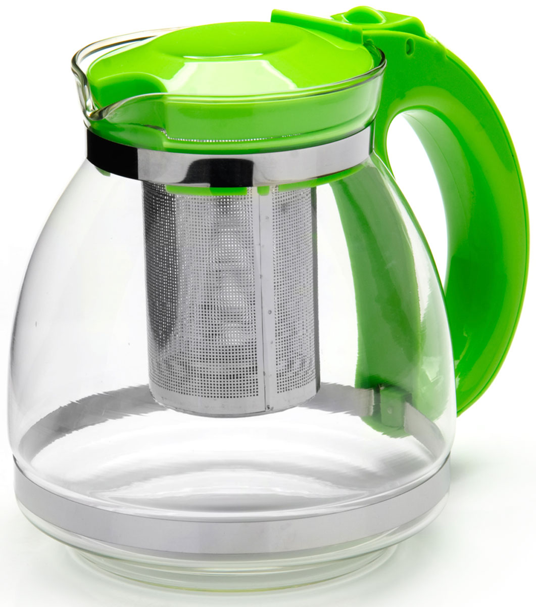 фото Чайник заварочный "Mayer & Boch", с фильтром, цвет: зеленый, 1,5 л. 26170-3