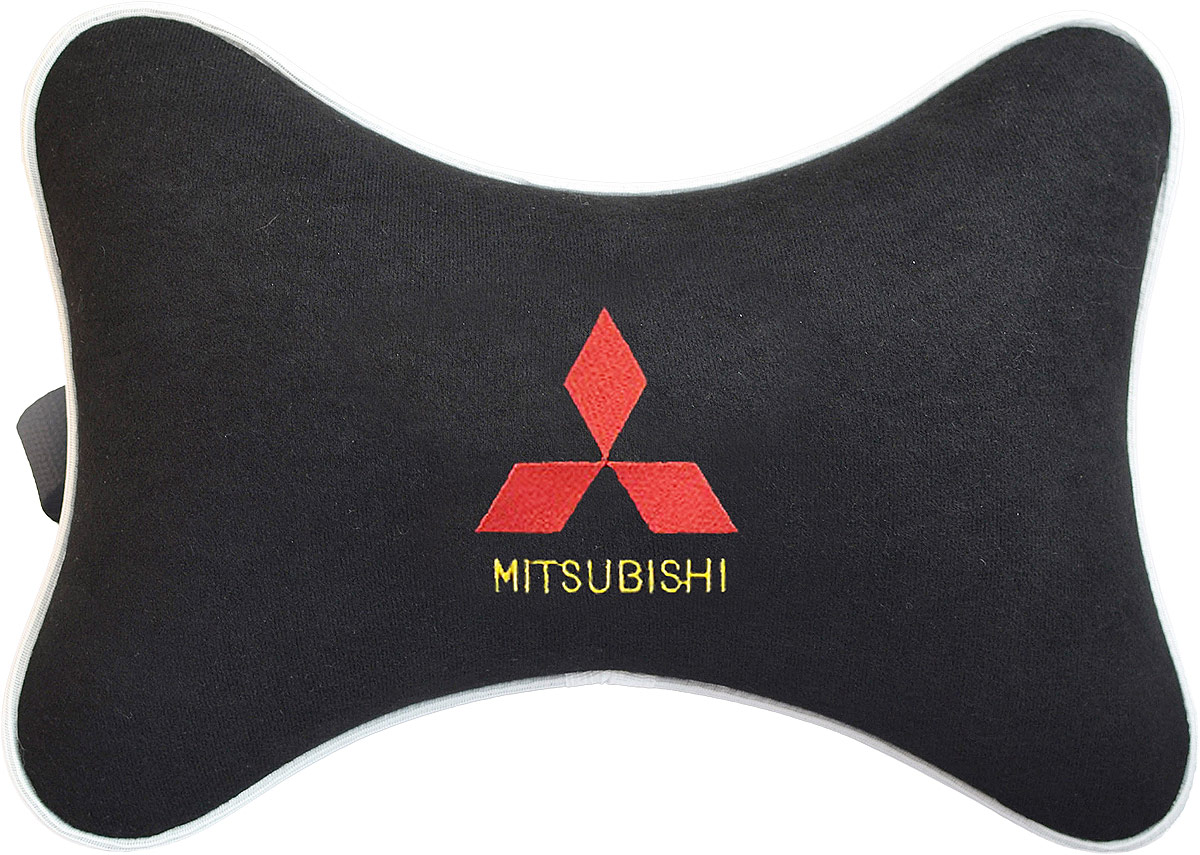 фото Подушка на подголовник Auto Premium "Mitsubishi", цвет: черный. 37426