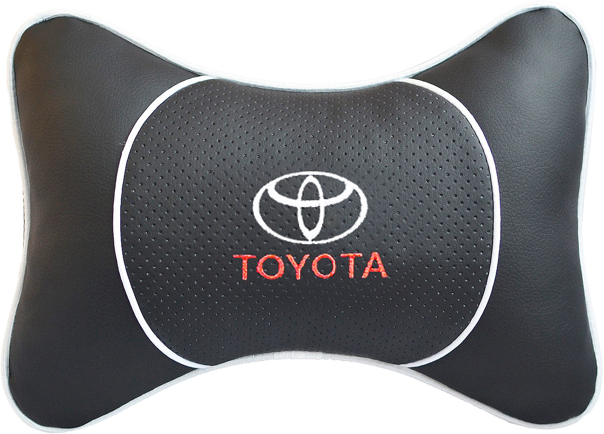 фото Подушка на подголовник Auto Premium "Toyota", цвет: черный. 37529