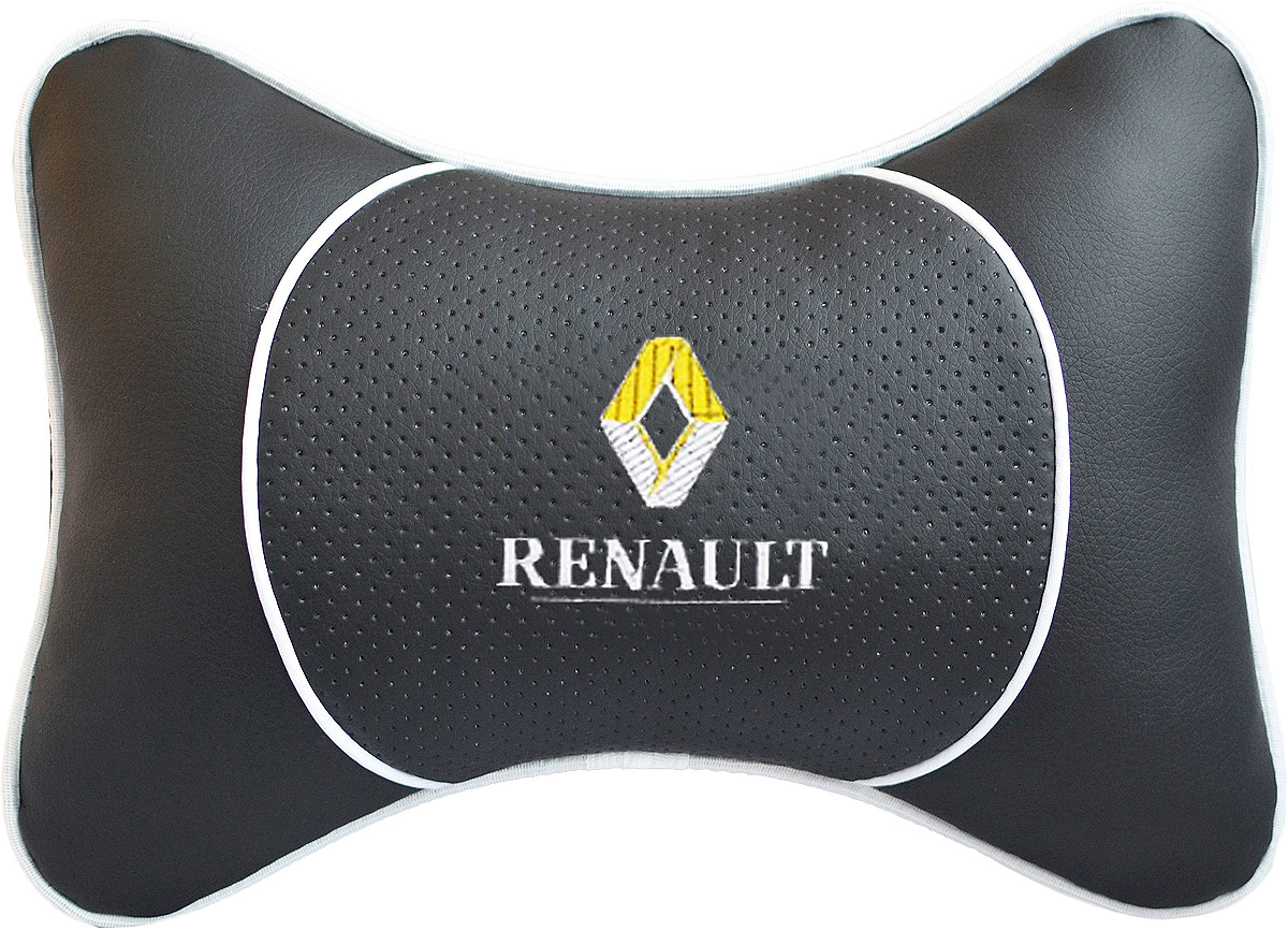 фото Подушка на подголовник Auto Premium "Renault", цвет: черный. 37530