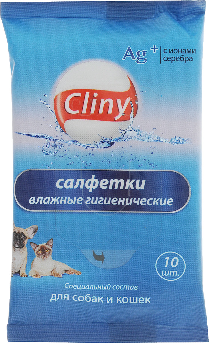 фото Салфетки влажные для собак и кошек "Cliny", 10 шт