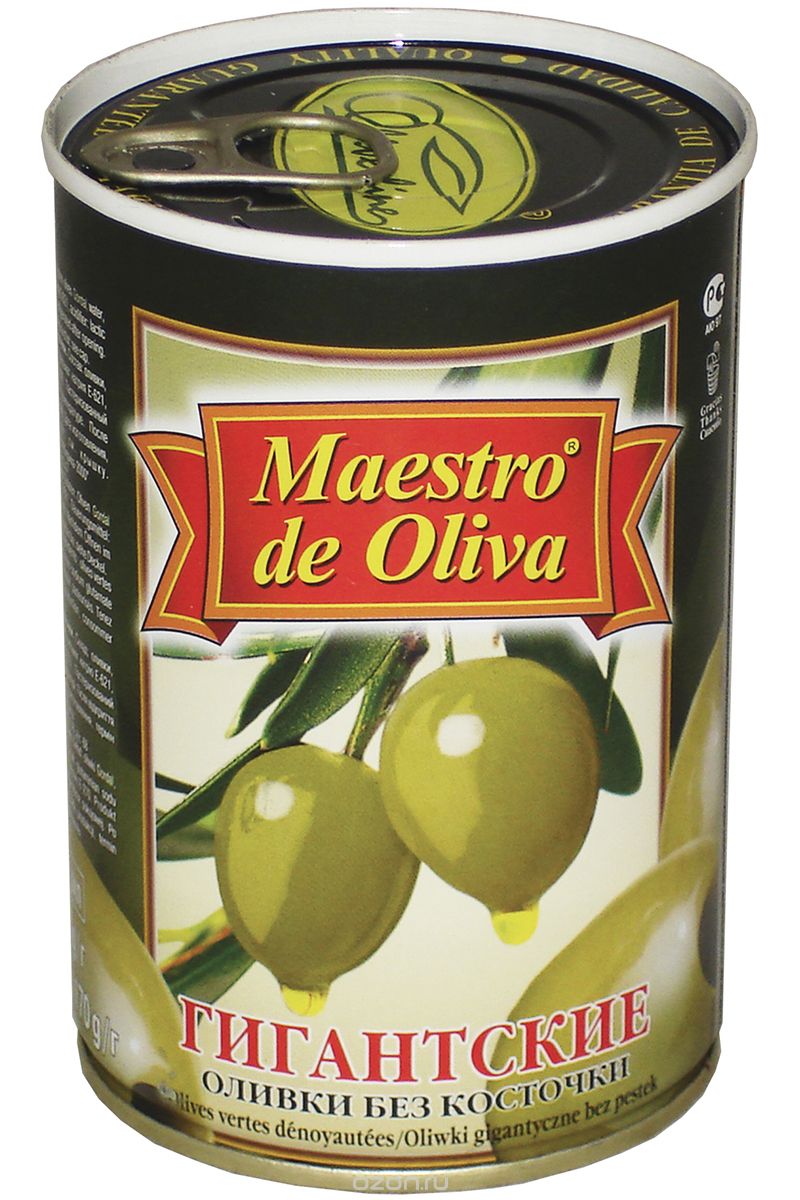 Характеристики Оливки Maestro de Oliva Гигант без косточки, 420г ...