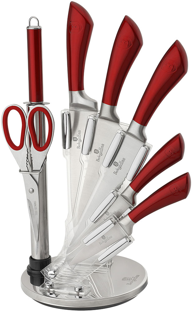 фото Набор кухонных ножей Berlinger Haus "Infinity Line", на подставке, цвет: красный, 8 предметов
