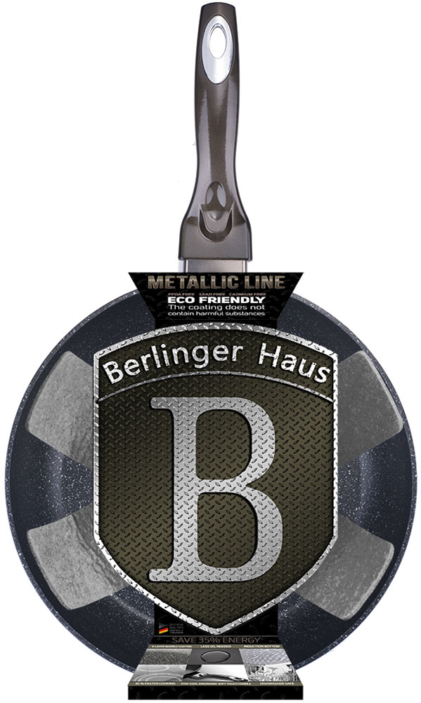 фото Сковорода Berlinger Haus "Metallic Line", с мраморным покрытием, с подставкой под горячее. Диаметр 24 см