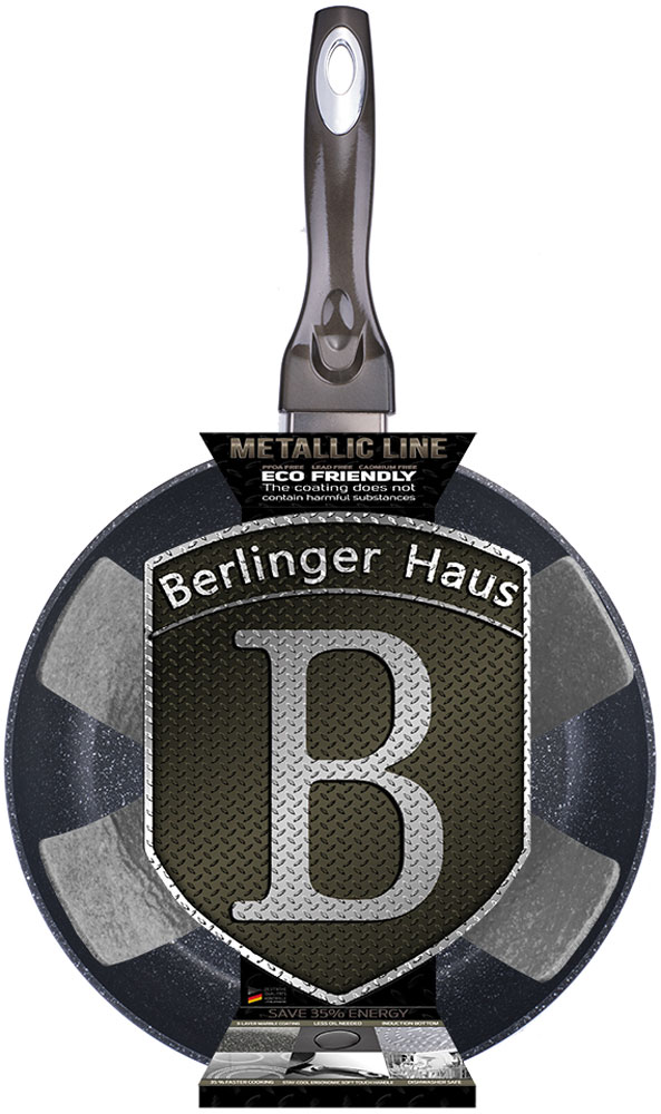 фото Сковорода Berlinger Haus "Metallic Line", с мраморным покрытием, с подставкой под горячее. Диаметр 28 см