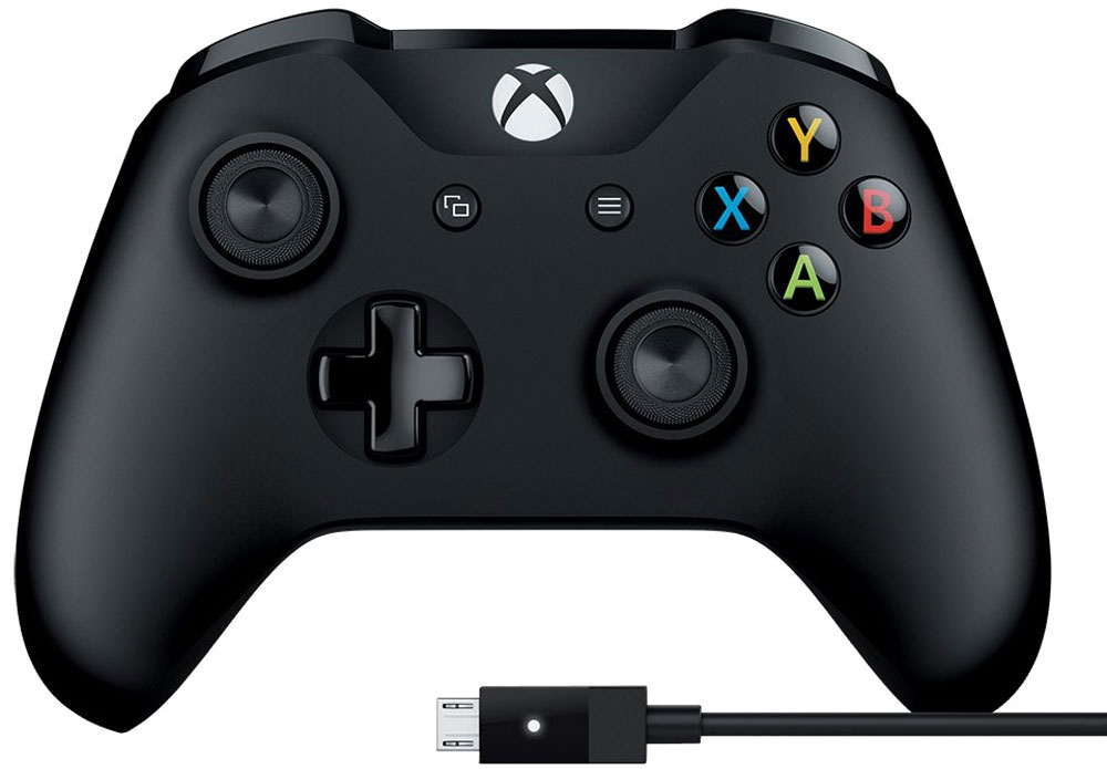 фото Microsoft Xbox Controller, Black геймпад + кабель для Windows