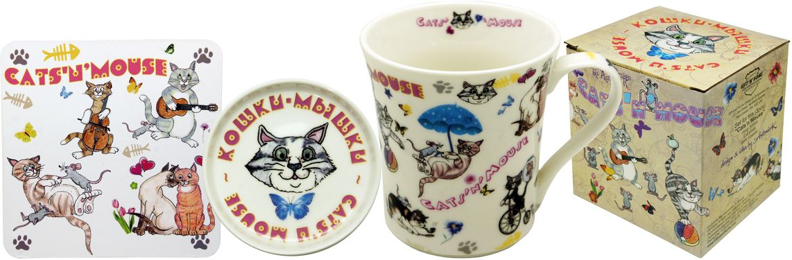 фото Набор чайный Gift'n'Home "Кошки-мышки", 320 мл, 3 предмета