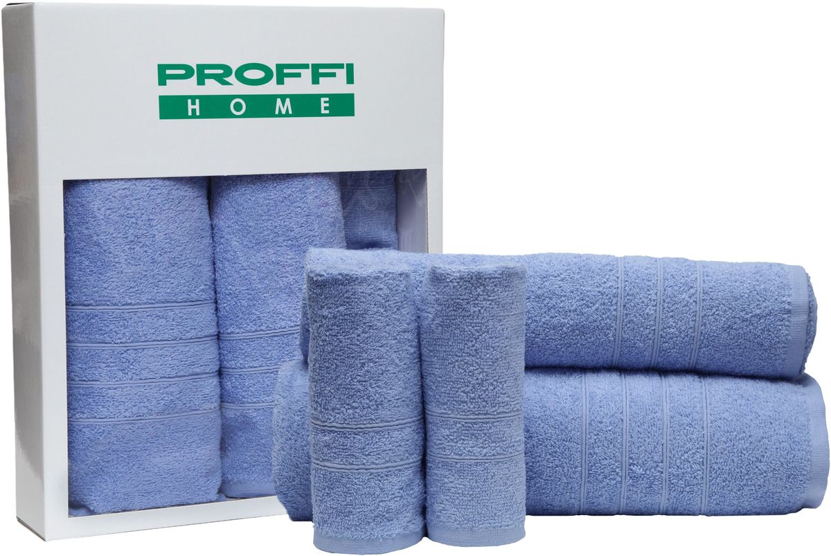 фото Набор полотенец "Proffi Home", цвет: голубой, 4 шт. PH8394