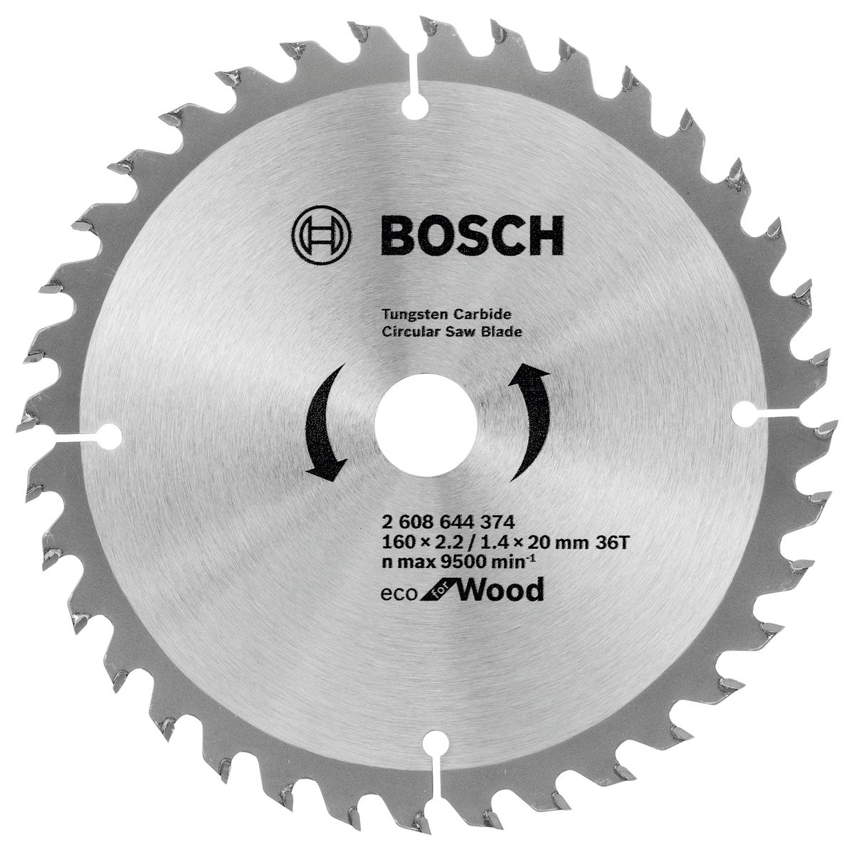 фото Диск пильный Bosch "ECO" по дереву, 38Т, 160 х 20 мм. 2608644374