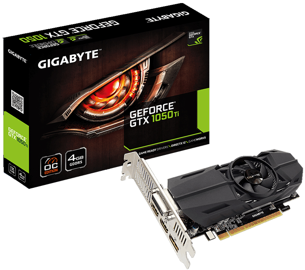 фото Видеокарта Gigabyte GeForce GTX 1050 Ti OC Low Profile 4GB, GV-N105TOC-4GL