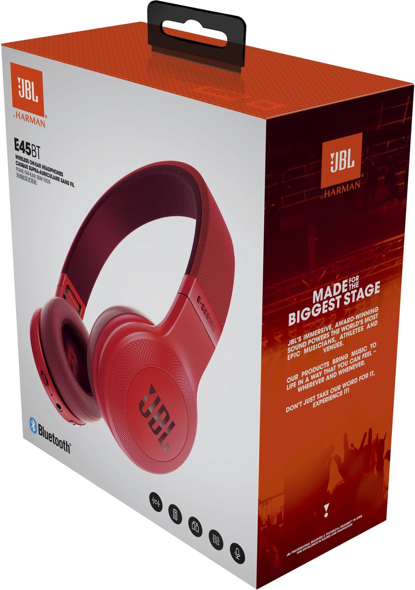 фото JBL E45BT, Red беспроводные наушники