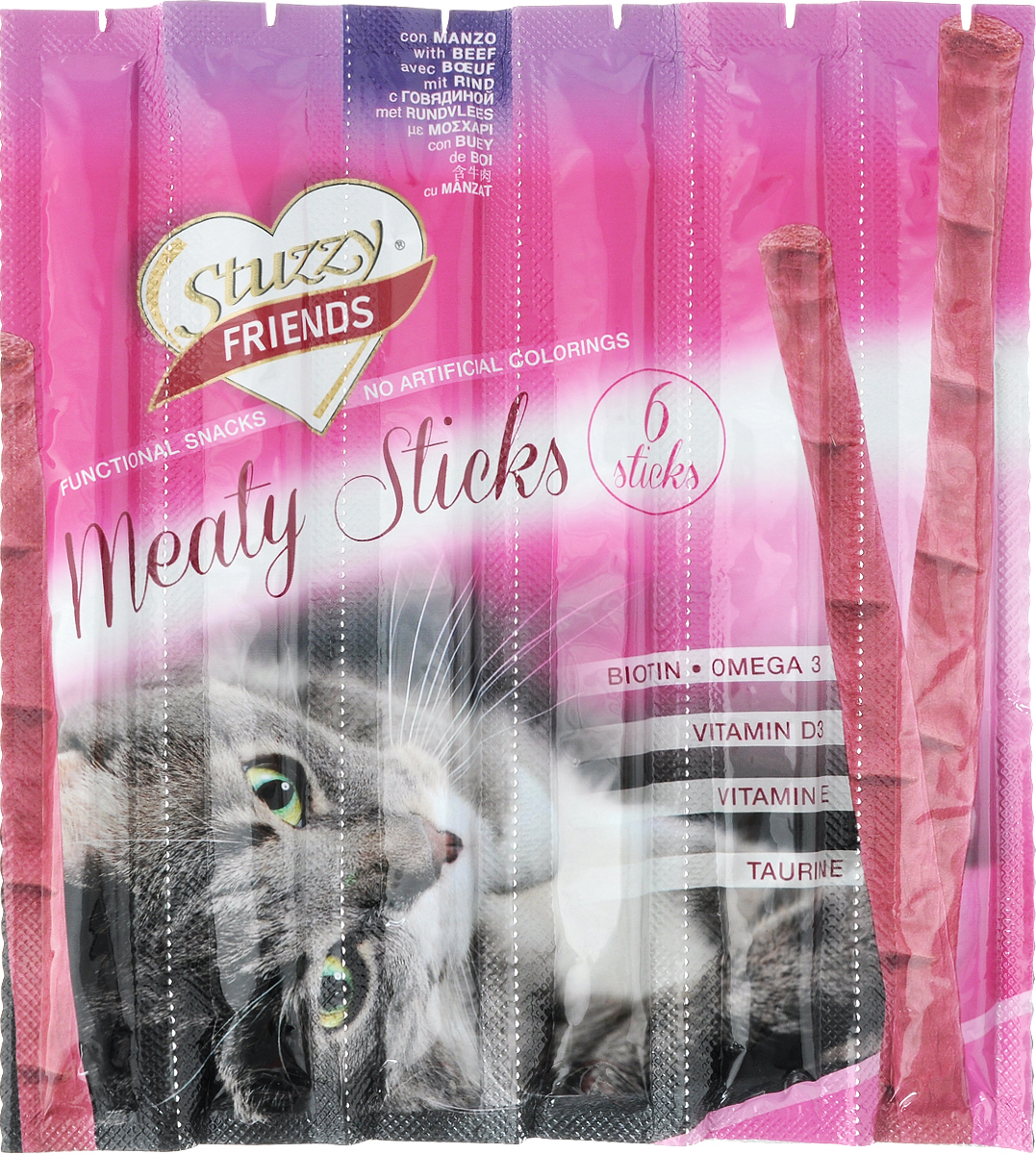 фото Лакомство для кошек Stuzzy "Friends", палочки с говядиной, 30 г, 6 шт Stuzzy / штуззи
