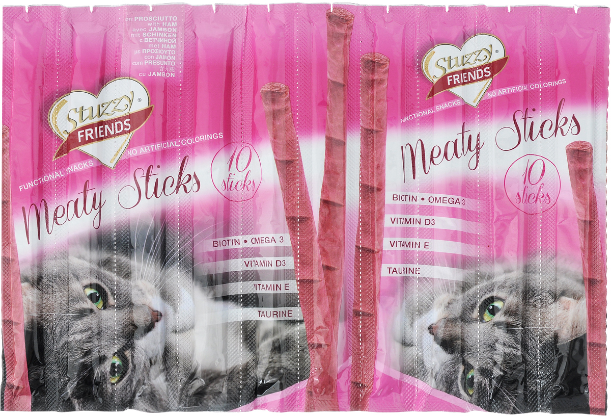 фото Лакомство для кошек Stuzzy "Friends", палочки с ветчиной, 50 г, 10 шт Stuzzy / штуззи