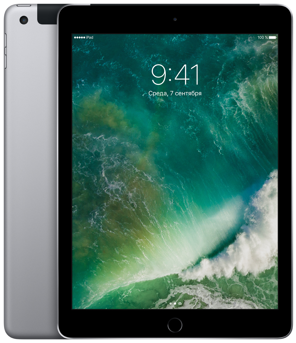 фото 9.7" Планшет Apple iPad Wi-Fi + Cellular (2017), 128 GB, серый космос