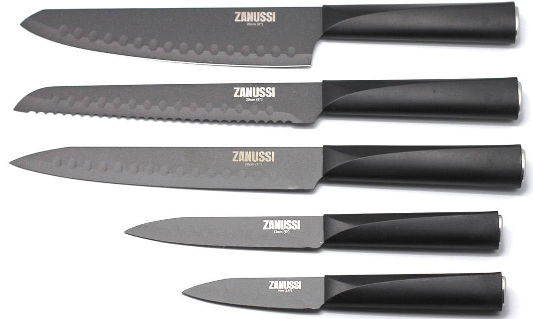 фото Набор ножей Zanussi "Genua", цвет: черный, 5 предметов. ZND11230EF