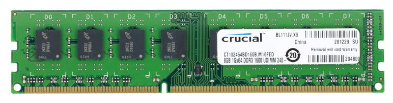фото Модуль оперативной памяти Crucial DDR3 8GB 1600МГц