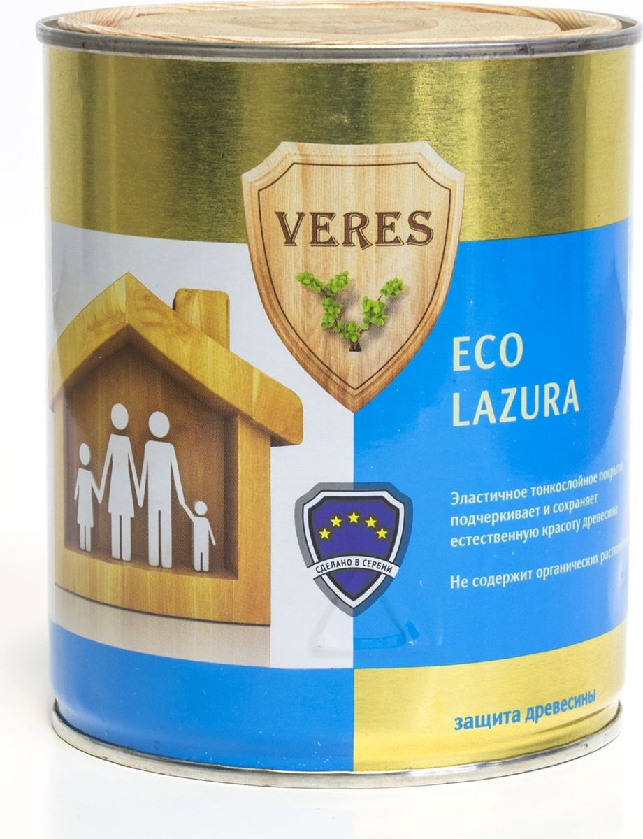 фото Пропитка тонирующая для дерева Veres "Eco Lazura", цвет: рябина (11), 0,75 л